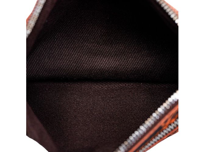 Pochette Loewe Anagram Nera e Arancione in Pelle Nero - vista 6