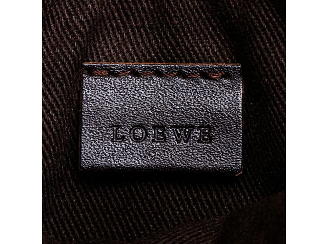 Pochette Loewe Anagram Nera e Arancione in Pelle Nero - vista 7