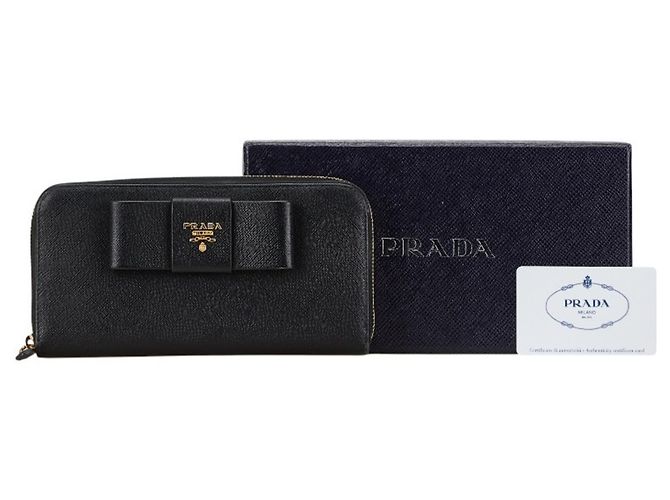 Cartera larga redonda con cinta Prada Negro - vista 8