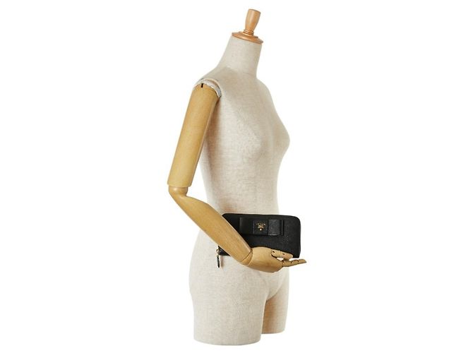Cartera larga redonda con cinta Prada Negro - vista 9