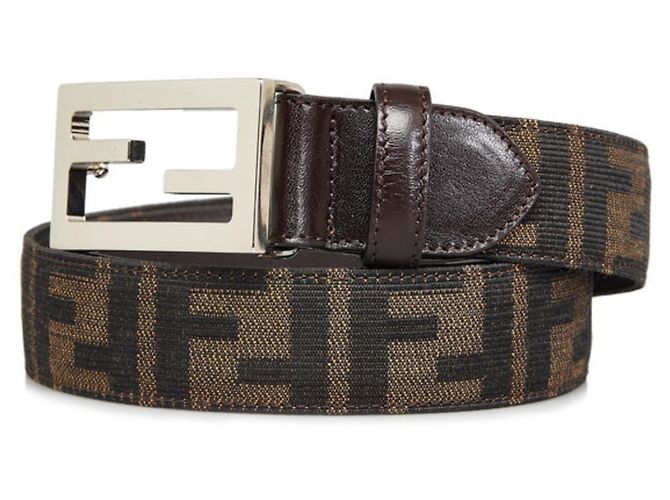 Cintura con fibbia FF Zucca di Fendi - vista 2