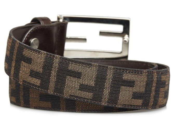 Cintura con fibbia FF Zucca di Fendi - vista 3