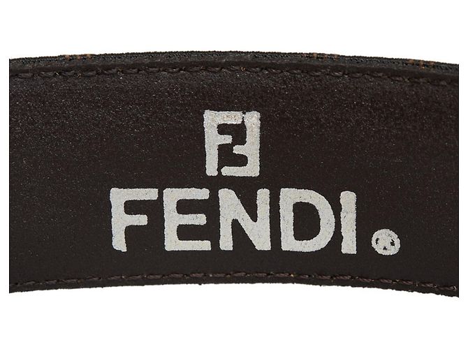Cintura con fibbia FF Zucca di Fendi - vista 5