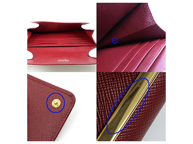 Saffiano Cartera Larga Prada en Burdeos - vista 3