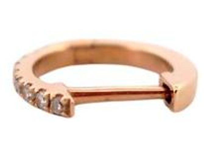 NOVE MONO ORECCHINO VANRYCKE MINI CREOLE T XS ORO ROSA 18K DIAMANTI - vista 3