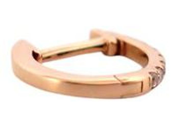 NOVE MONO ORECCHINO VANRYCKE MINI CREOLE T XS ORO ROSA 18K DIAMANTI - vista 4