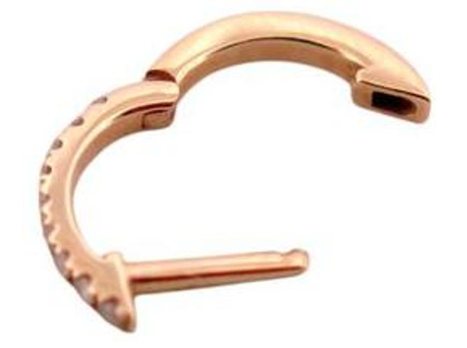 NOVE MONO ORECCHINO VANRYCKE MINI CREOLE T XS ORO ROSA 18K DIAMANTI - vista 5