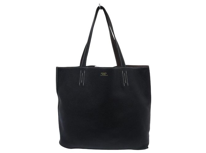 Hermès NUOVA BORSA HERMES DOUBLE SENS 36 PELLE CLEMENCE NERA E MARRONE - vista 2