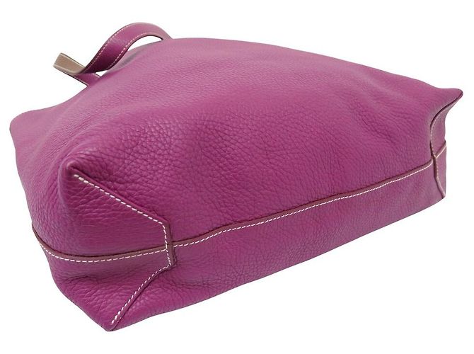 Hermès BAG TOTE HERMES DOUBLE SENS 36 IN PELLE CLEMENCE MARRONE E VIOLA - vista 5