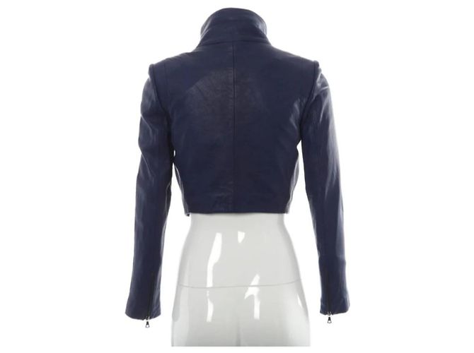 J Brand Lederbikerjacke in Blau - Ansicht 2