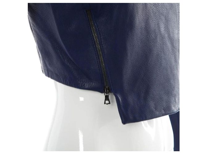 J Brand Lederbikerjacke in Blau - Ansicht 4