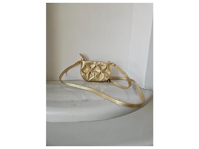 Autre Marque Gold leather mini bag Golden - view 2
