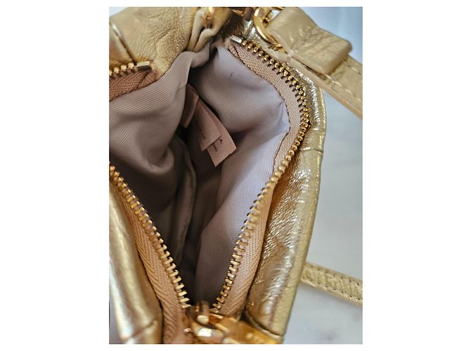 Autre Marque Gold leather mini bag Golden - view 8
