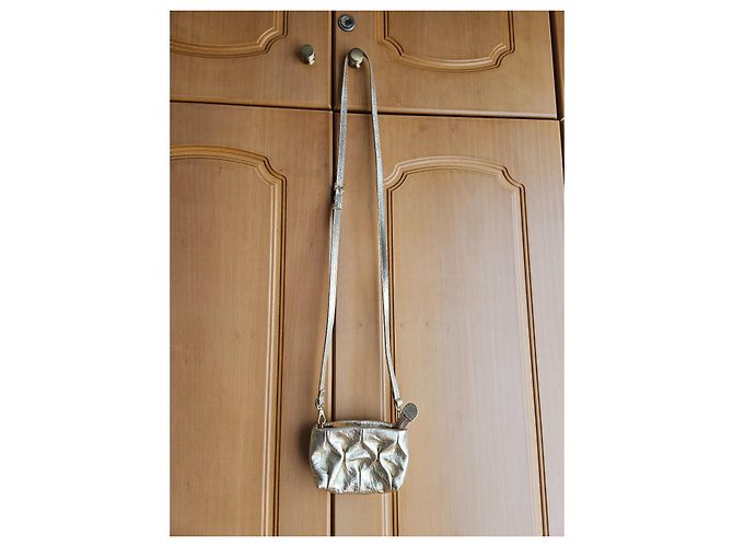 Autre Marque Gold leather mini bag Golden - view 9