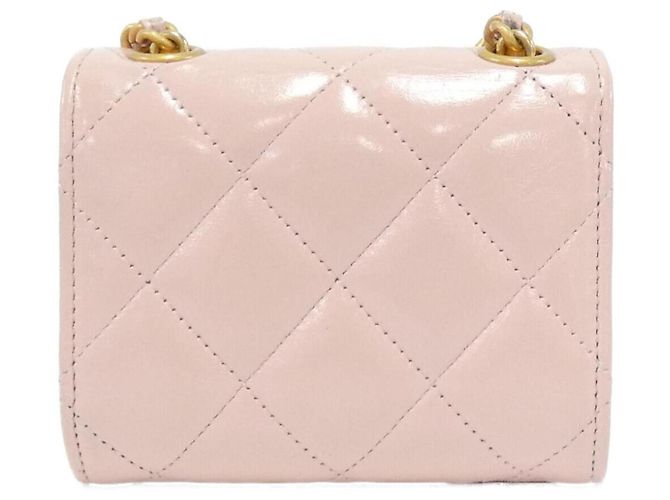 Wallet On Chain Cartera Chanel Con Cadena Rosa - vista 2