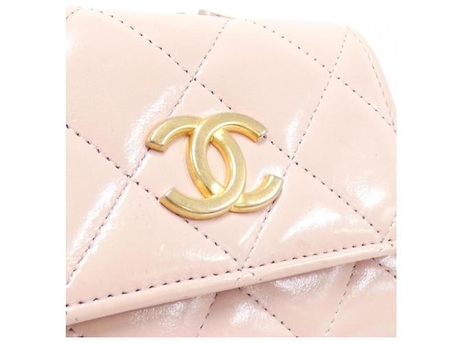 Wallet On Chain Cartera Chanel Con Cadena Rosa - vista 6