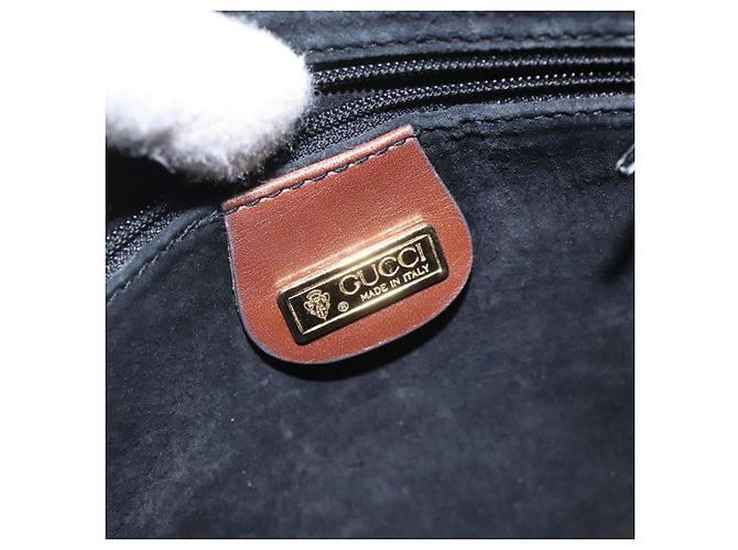 Borsa a Spalla GUCCI in Pelle Nera Oro 007 115 5575 Auth ep7653 - vista 18
