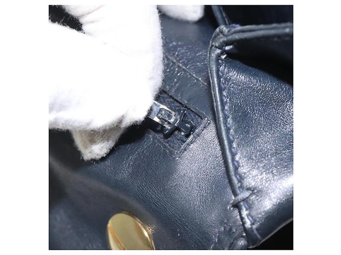 Borsa a Spalla GUCCI in Pelle Blu Navy Oro Auth ep7619 D'oro - vista 12