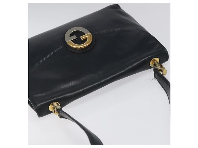 Borsa a Spalla GUCCI in Pelle Blu Navy Oro Auth ep7619 D'oro - vista 6