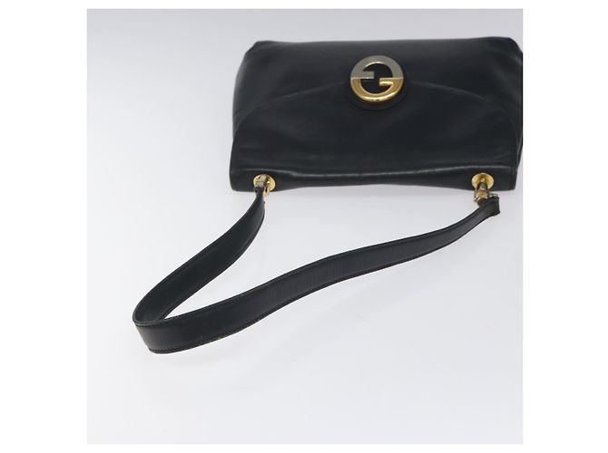 Borsa a Spalla GUCCI in Pelle Blu Navy Oro Auth ep7619 D'oro - vista 7