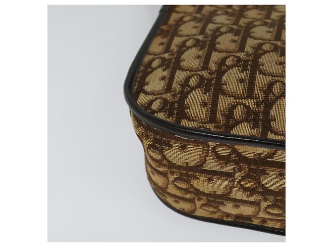 Borsa a spalla in tela Trotter Christian Dior marrone oro Auth KD090 D'oro - vista 15