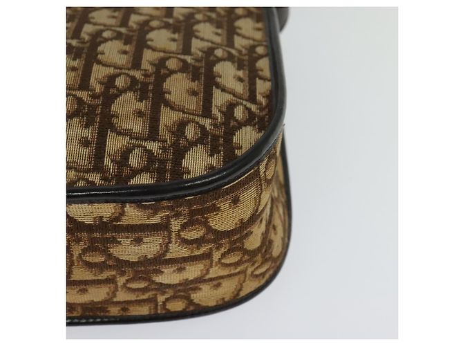 Borsa a spalla in tela Trotter Christian Dior marrone oro Auth KD090 D'oro - vista 16
