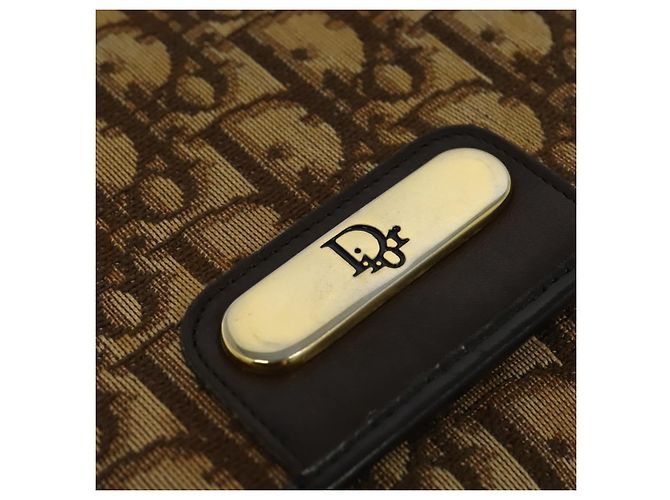 Borsa a spalla in tela Trotter Christian Dior marrone oro Auth KD090 D'oro - vista 17