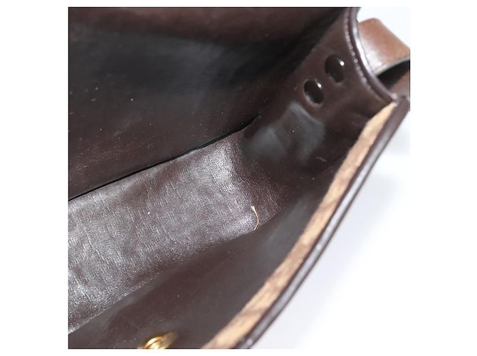 Borsa a spalla in tela Trotter Christian Dior marrone oro Auth KD090 D'oro - vista 18