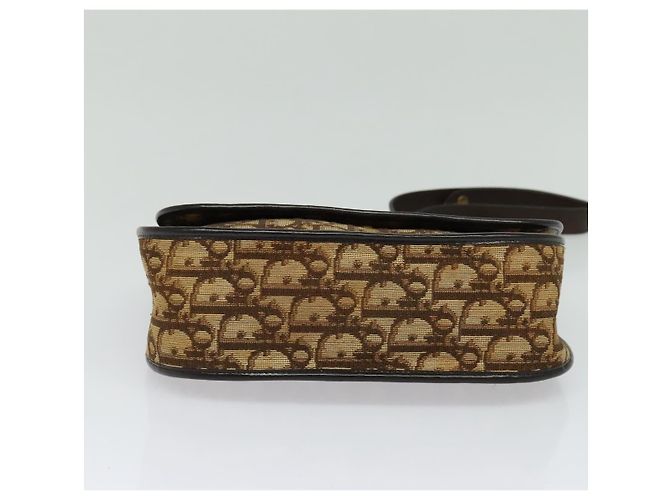 Borsa a spalla in tela Trotter Christian Dior marrone oro Auth KD090 D'oro - vista 5