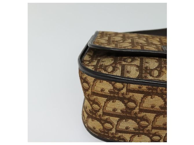 Borsa a spalla in tela Trotter Christian Dior marrone oro Auth KD090 D'oro - vista 9