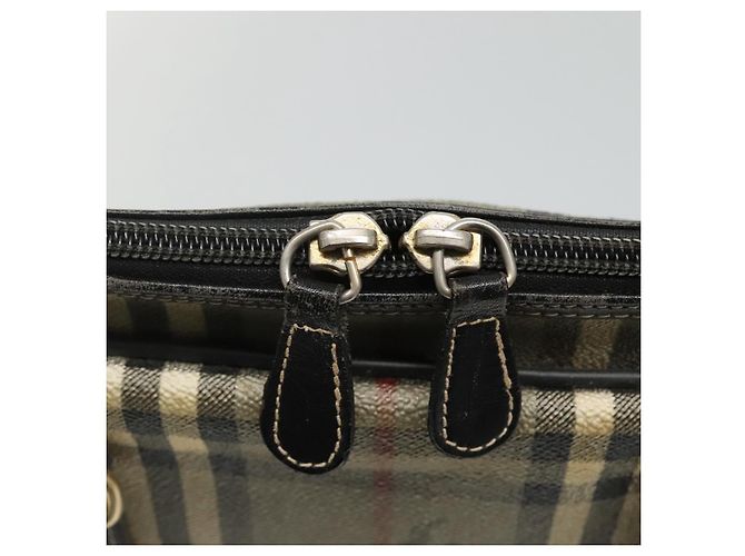 Autre Marque Burberrys Nova Check Aktentasche aus PVC-Leder grau Auth 115156 - Ansicht 10