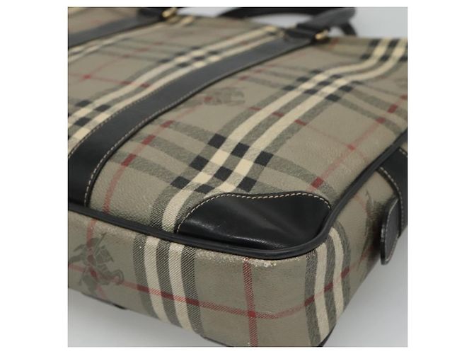 Autre Marque Burberrys Nova Check Aktentasche aus PVC-Leder grau Auth 115156 - Ansicht 15