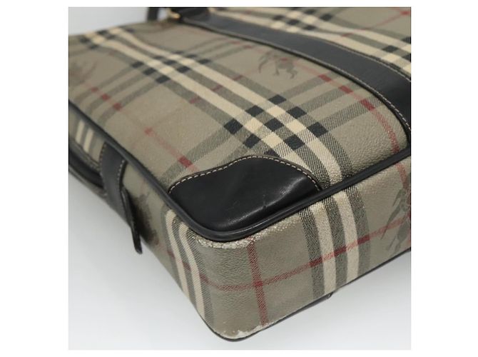 Autre Marque Burberrys Nova Check Aktentasche aus PVC-Leder grau Auth 115156 - Ansicht 16