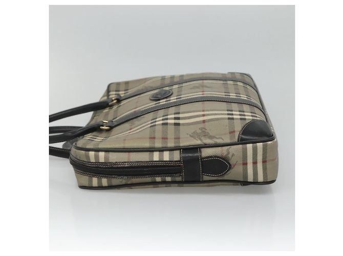 Autre Marque Burberrys Nova Check Aktentasche aus PVC-Leder grau Auth 115156 - Ansicht 3