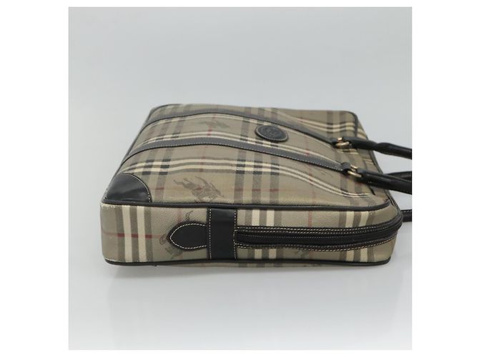 Autre Marque Burberrys Nova Check Aktentasche aus PVC-Leder grau Auth 115156 - Ansicht 4