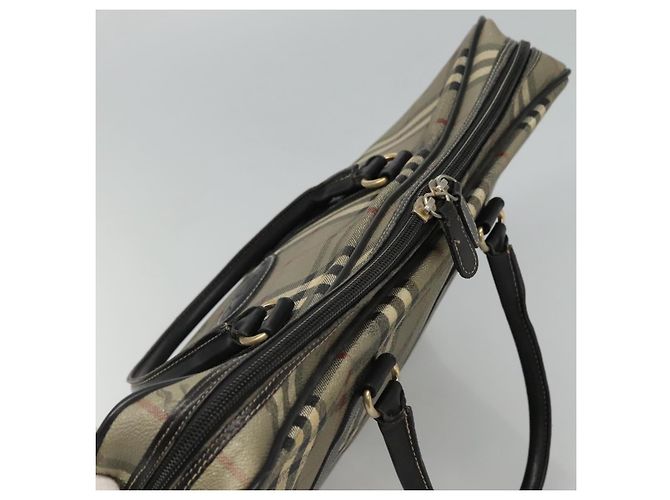 Autre Marque Burberrys Nova Check Aktentasche aus PVC-Leder grau Auth 115156 - Ansicht 6
