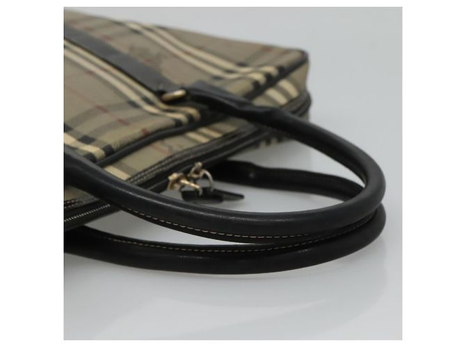 Autre Marque Burberrys Nova Check Aktentasche aus PVC-Leder grau Auth 115156 - Ansicht 7
