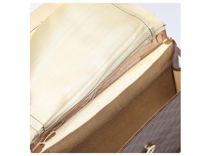 Céline Borsa a spalla in tela Macadam CELINE PVC oro marrone Auth 115119 D'oro - vista 11