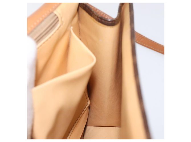 Céline Borsa a spalla in tela Macadam CELINE PVC oro marrone Auth 115119 D'oro - vista 20
