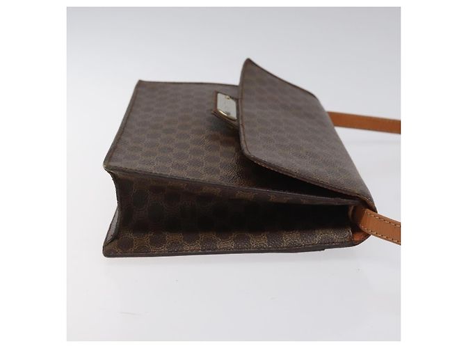 Céline Borsa a spalla in tela Macadam CELINE PVC oro marrone Auth 115119 D'oro - vista 3
