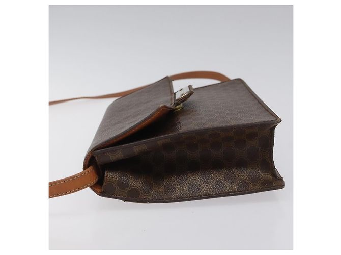 Céline Borsa a spalla in tela Macadam CELINE PVC oro marrone Auth 115119 D'oro - vista 4