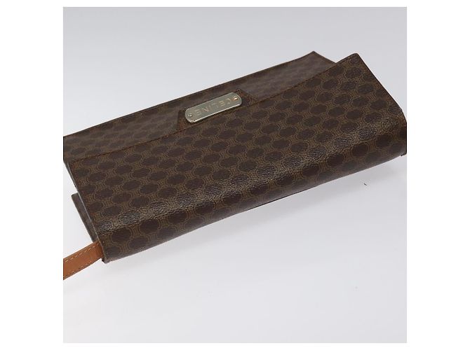 Céline Borsa a spalla in tela Macadam CELINE PVC oro marrone Auth 115119 D'oro - vista 6