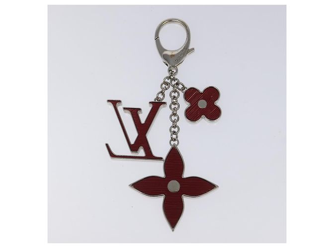 LOUIS VUITTON Epi Bijusac Fleur Deux Charm metallo Rosso M65224 LV Auth EC029 - vista 3