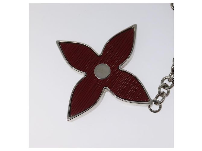 LOUIS VUITTON Epi Bijusac Fleur Deux Charm metallo Rosso M65224 LV Auth EC029 - vista 5