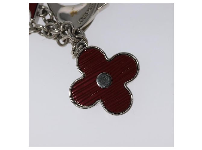 LOUIS VUITTON Epi Bijusac Fleur Deux Charm metallo Rosso M65224 LV Auth EC029 - vista 7