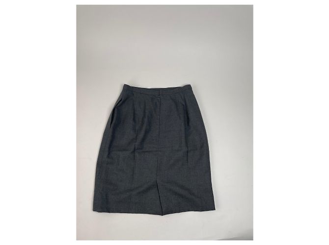 Gonna in lana vintage Dior grigia 38/M Nero - vista 10