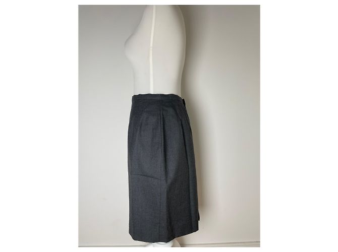 Gonna in lana vintage Dior grigia 38/M Nero - vista 12