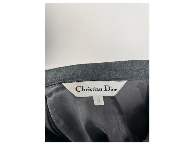 Gonna in lana vintage Dior grigia 38/M Nero - vista 4