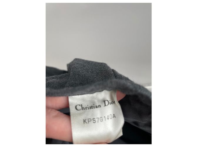 Gonna in lana vintage Dior grigia 38/M Nero - vista 5