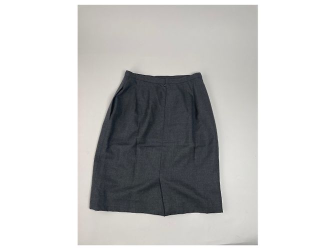 Gonna in lana vintage Dior grigia 38/M Nero - vista 6